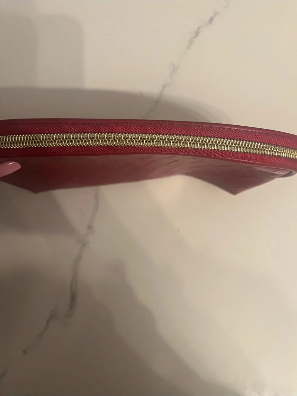 Lancôme Red Woven Cosmetic Pouch - Women's Travel Makeup Bag